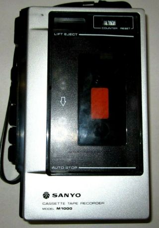 Sanyo Vintage Cassette Tape Recorder Model: M 1000 In