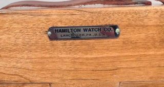 Vintage Hamilton Watch Clock Model 22 Ship Marine Chronometer Outer Wood Box 2