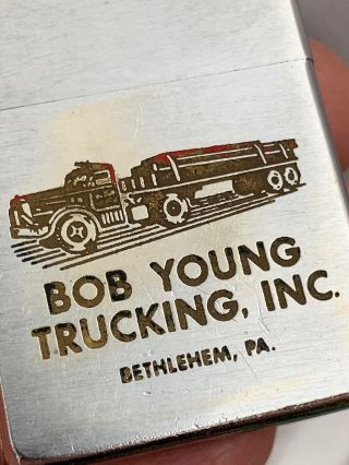 1963 Zippo Lighter - Bob Young Trucking - Bethlehem,  Pa - Truck Graphics 2