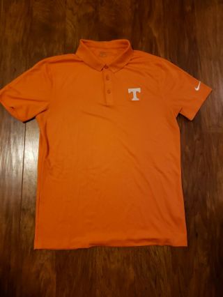 University Tennessee Nike Golf Drifit Polo Shirt Mens Medium Orange Volunteers