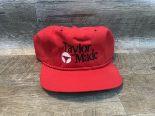 Taylormade Vintage Red Golf Hat Adjustable Leather Strap
