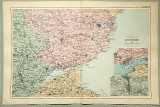 1895 Map Environs Of Dundee Perth Plan Fife Alyth Forfar Montrose Arbroath