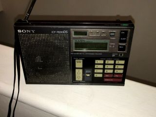 Vintage Sony Icf - 7600ds Portable Radio Four Band Synthesized Receiver