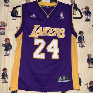 Adidas Kobe Bryant La Lakers Basketball Jersey Youth Small 6/7 Purple Nba