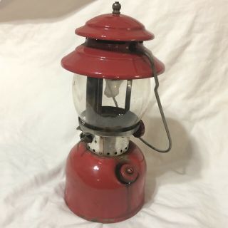 Vintage Coleman Red 200a Lantern 70 Single Mantle Old Made In Usa