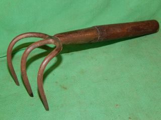 Vintage Garden Digger 12 " Long 3 - Tine Claw Cultivator Hand Tool