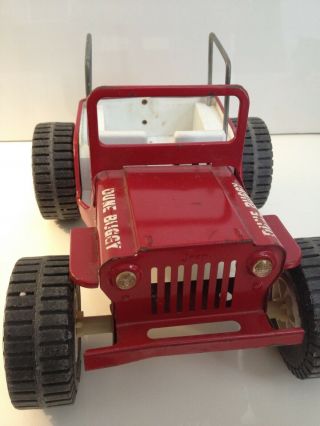 Vintage Tonka Jeep Dune Buggy Red W/white Interior Pressed Steel