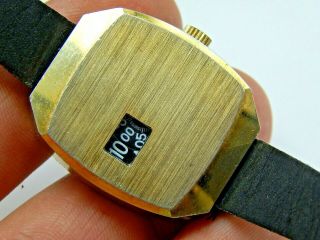 Vintage Sutton " Digital " Mechanical Jump Hour Direct Read Wrist Watch Swiss Made