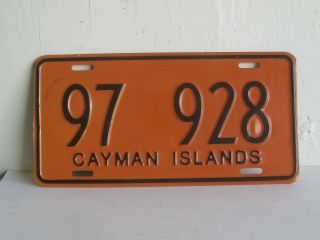 Vtg Cayman Islands Automobile Car License Plate 97928 Hot Rod