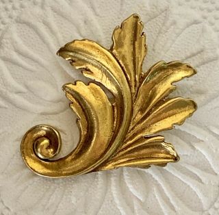 Vtg Metropolitan Museum Of Art Mma Sterling Gilt Leaf Pin Brooch