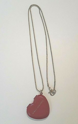 Vintage Marc Jacobs Red Painted Gold Tone Metal Heart Locket With Mirrors Inside