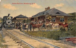 Newberry South Carolina Union Station Vintage Postcard Aa1620