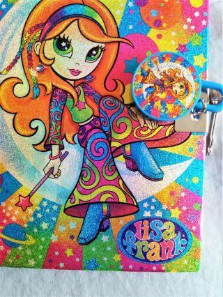 Vintage Lisa Frank Star Hippie Girl On The Moon Diary with Lock and Key 2