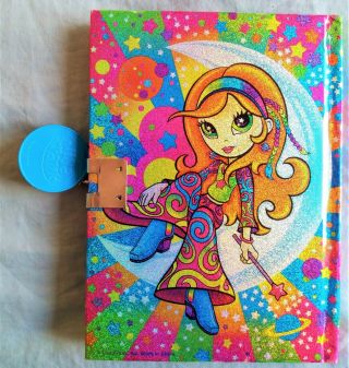 Vintage Lisa Frank Star Hippie Girl On The Moon Diary with Lock and Key 3