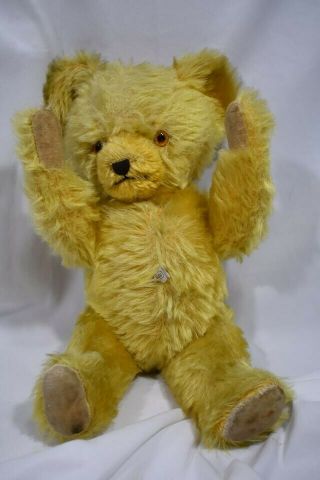 Vintage Knickerbocker Golden Mohair Jointed Teddy Bear 14 