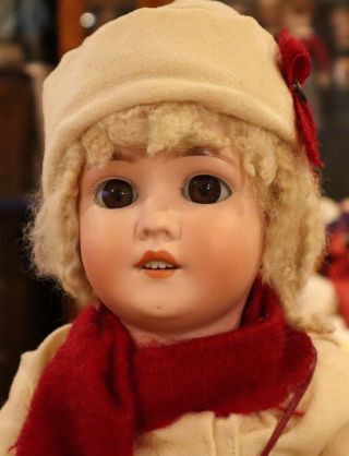 25 " Antique German Bisque Pansy Doll As Candy Container W/mohair Wig & Toys
