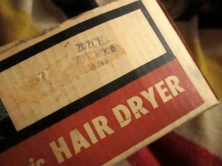 Vintage Oster Airjet Electric Hair Dryer Model 202,  With Bonnet,  Instruction,  Box 2