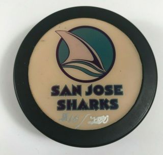 2500 Made Vintage San Jose Sharks 1st Season Puck Souvenir Collectible Nhl