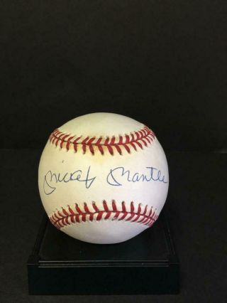 Mickey Mantle Autograph Signed American League Baseball Auto Psa/dna