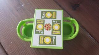 Vintage Fisher Price Little People Green Table & 2 Captains Chairs