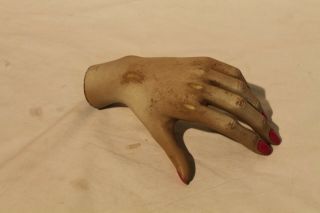 Vintage Mannequin Left Hand Female With Painted Nails