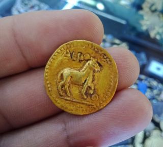 138bc,  Collectible Ancient Roman Horse And Elephant Solid Gold Coin