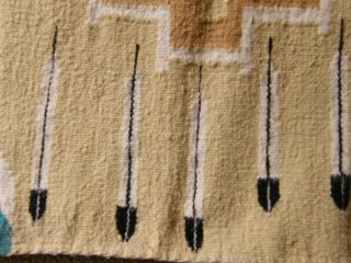 Vtg Native American Indian Hand Woven Wool Rug - Wall Hanging 29x28 Estate Find 2