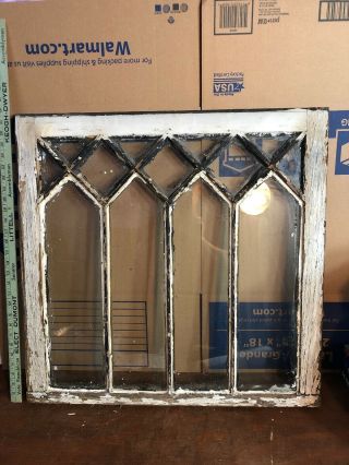 Rare Antique Vintage Architectural Window Clear Glass 27 1/4” By 28”