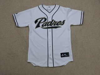 Vintage Majestic San Diego Padres Jersey Men Small White Blue Sewn Home Made Usa
