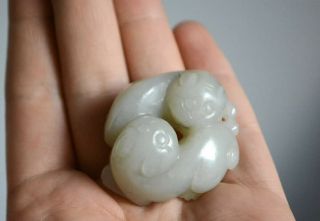 Antique Chinese Qing 19th Century Jade Cat Group