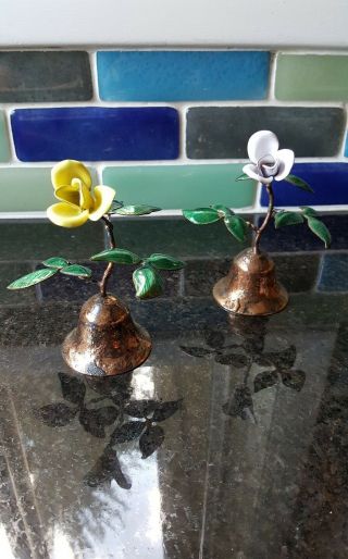 Bovano Of Cheshire Enamel On Copper Floral Bells Vintage