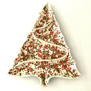 Vintage Atlantic Mold Divided Ceramic Christmas Tree Platter Tray Serving Dish