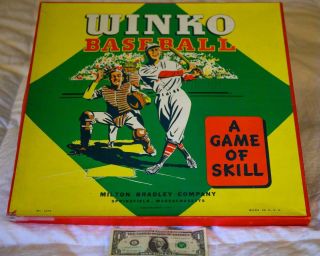 Rare Vintage Antique All Star 1945 Winko Baseball Board Game.  Complete