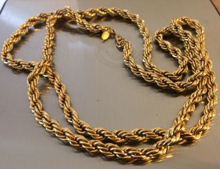 Vintage,  Monet,  Heavy,  Gold Plated,  Rope Link,  Necklace.