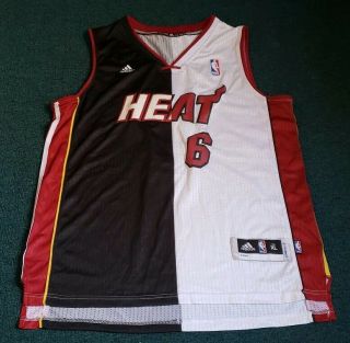 Miami Heat Lebron James Split Adidas Jersey Xl