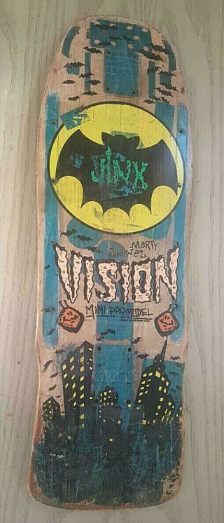 Rare Vintage Vision Jinx Marty Jimenez Mini Pro Model Bat Skateboard Deck Og 
