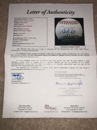 Derek Jeter Signed Retirement Logo Baseball Autographed AUTO JSA LOA 3