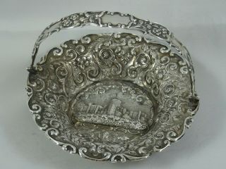 Rare,  Nathaniel Mills Solid Silver ` Windsor Castle`,  Sweet Basket,  1843,  81gm