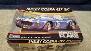 Vintage Monogram Shelby Cobra 427 S/c Metal Flake Model Kit 1/24 Scale