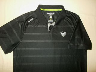 Reebok Nhl Pittsburgh Penguins Short Sleeve Black Polo Shirt Mens 2xl