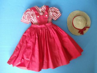 Vintage 1955 Cissy Doll Outfit Red Jumper Dress And Hat Mme Alexander
