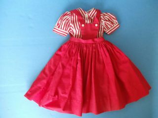 Vintage 1955 CISSY Doll Outfit Red Jumper Dress and Hat Mme Alexander 2