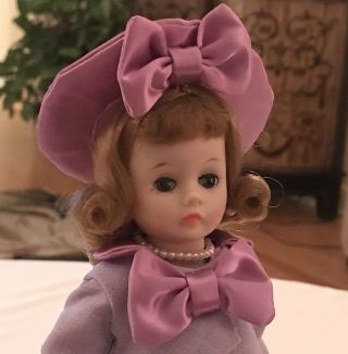 Vintage Madame Alexander Cissette Doll With Gorgeous Purple Complete Outfit 10”