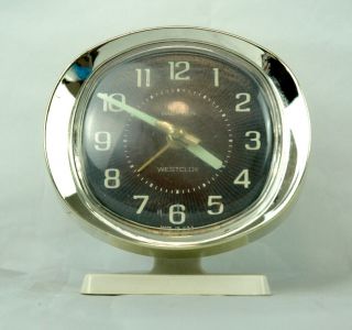 Westclox Vintage Baby Ben Wind Up Alarm Clock White Black Face Made In The Usa