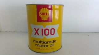 Vintage Shell X - 100 Oil Can