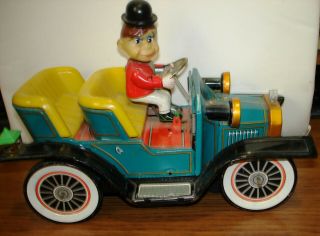 Classic Vintage Tin Toy Litho Battery Operated Mystery Car Made In Japan By Tn