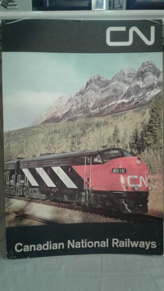 Vintage Cn Canadian National Railway Poster Cardboard Advertising Sign Train