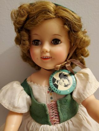 Vintage Ideal Shirley Temple Doll 17 " Dress Hat 1957 Sleepy Eyes Look