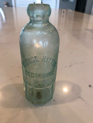 Vintage Blob Top George Ritter Cedarburg Wi Soda Bottle Pre 1900 