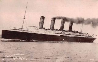 Cunard Line Lusitania Steam Ship Real Photo Vintage Postcard Je359050